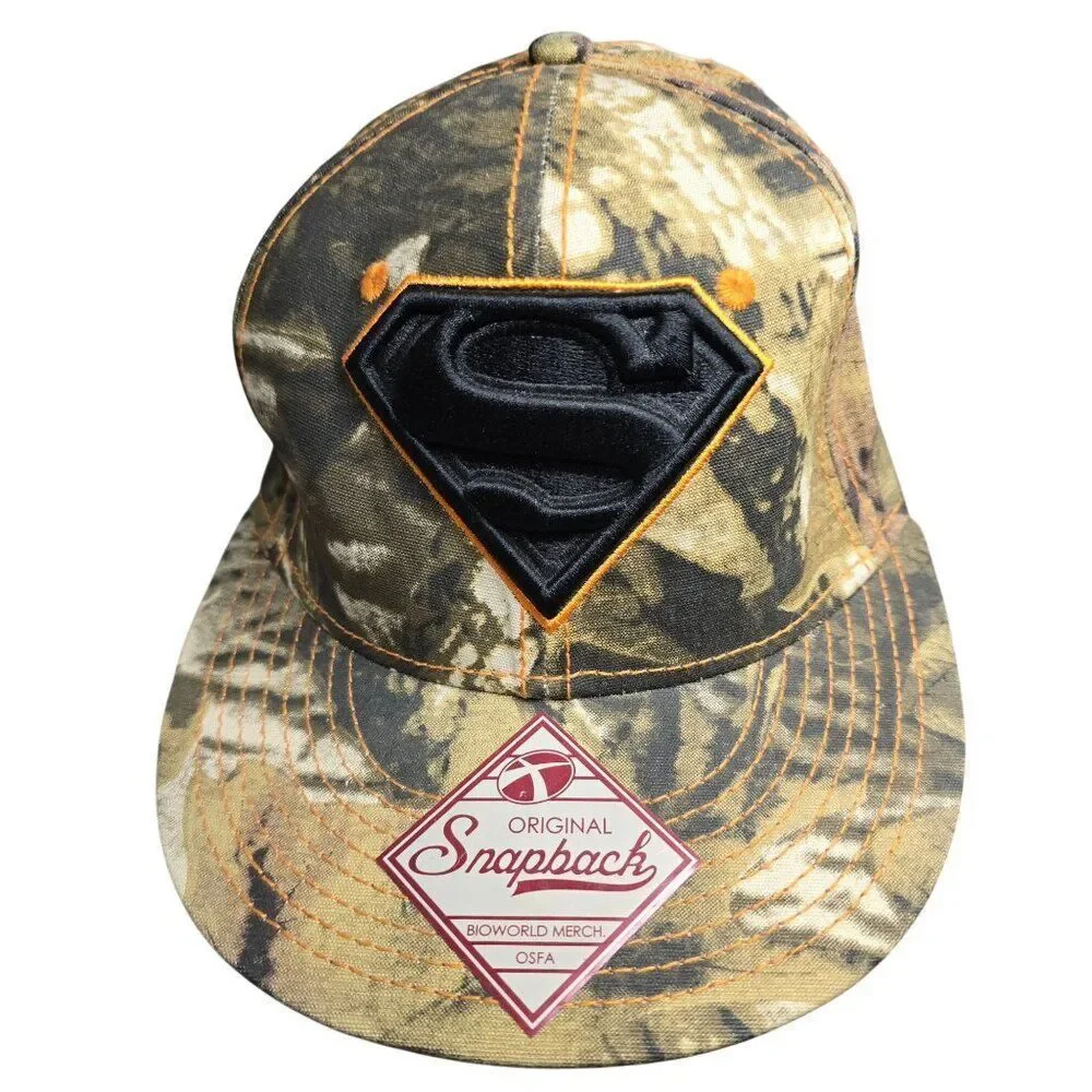 Superman Camo Snapback Hat OSFA BioWorld Merch Cotton Mens